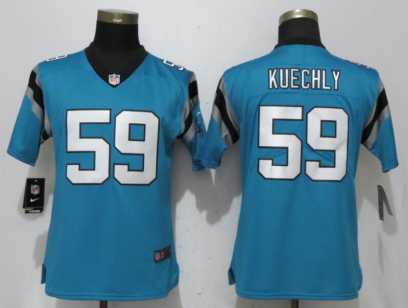 Women Carolina Panthers #59 Kuechly Blue Vapor Untouchable Player Nike Limited NFL Jerseys->chicago bears->NFL Jersey